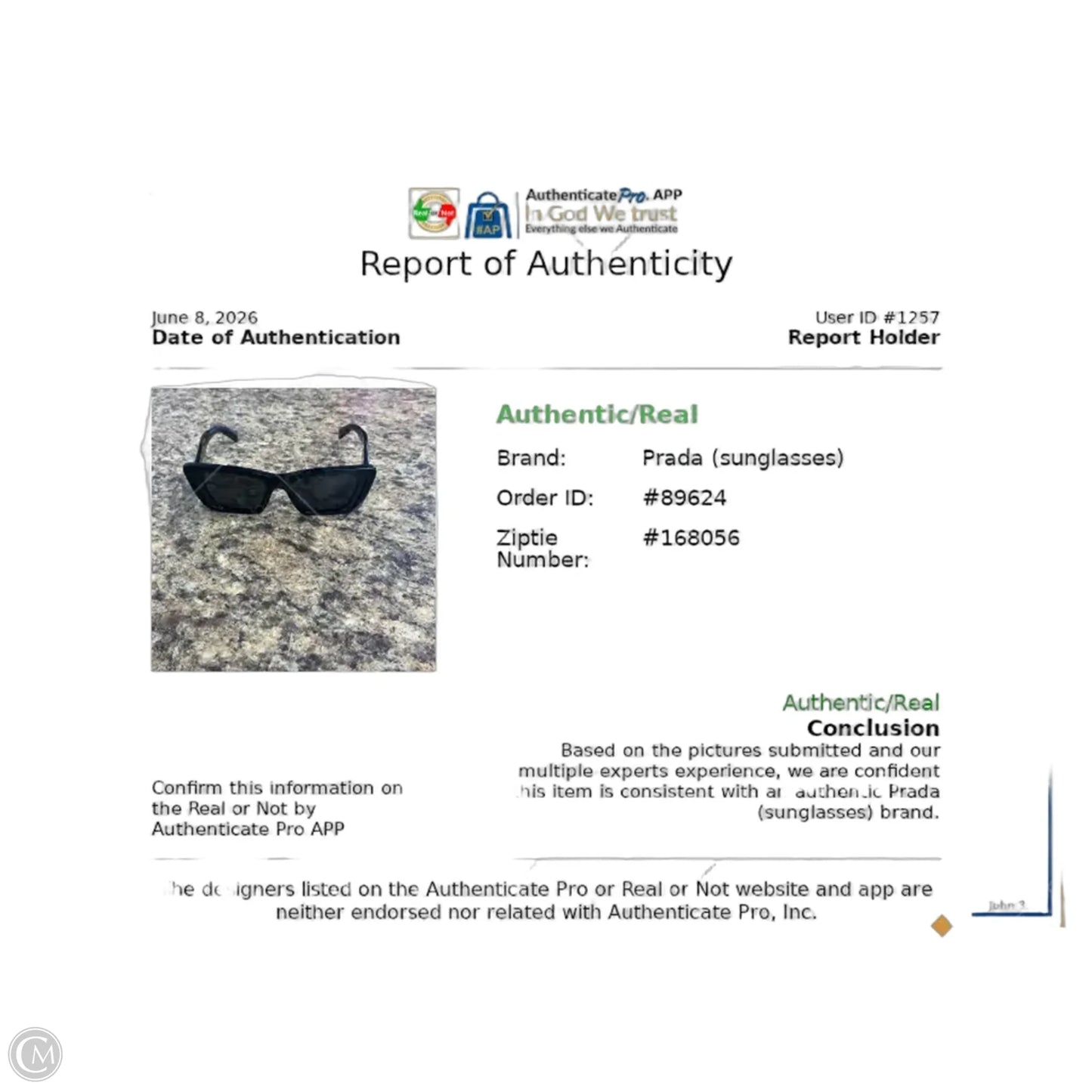 Sunglasses Luxury Designer By Prada, Size: