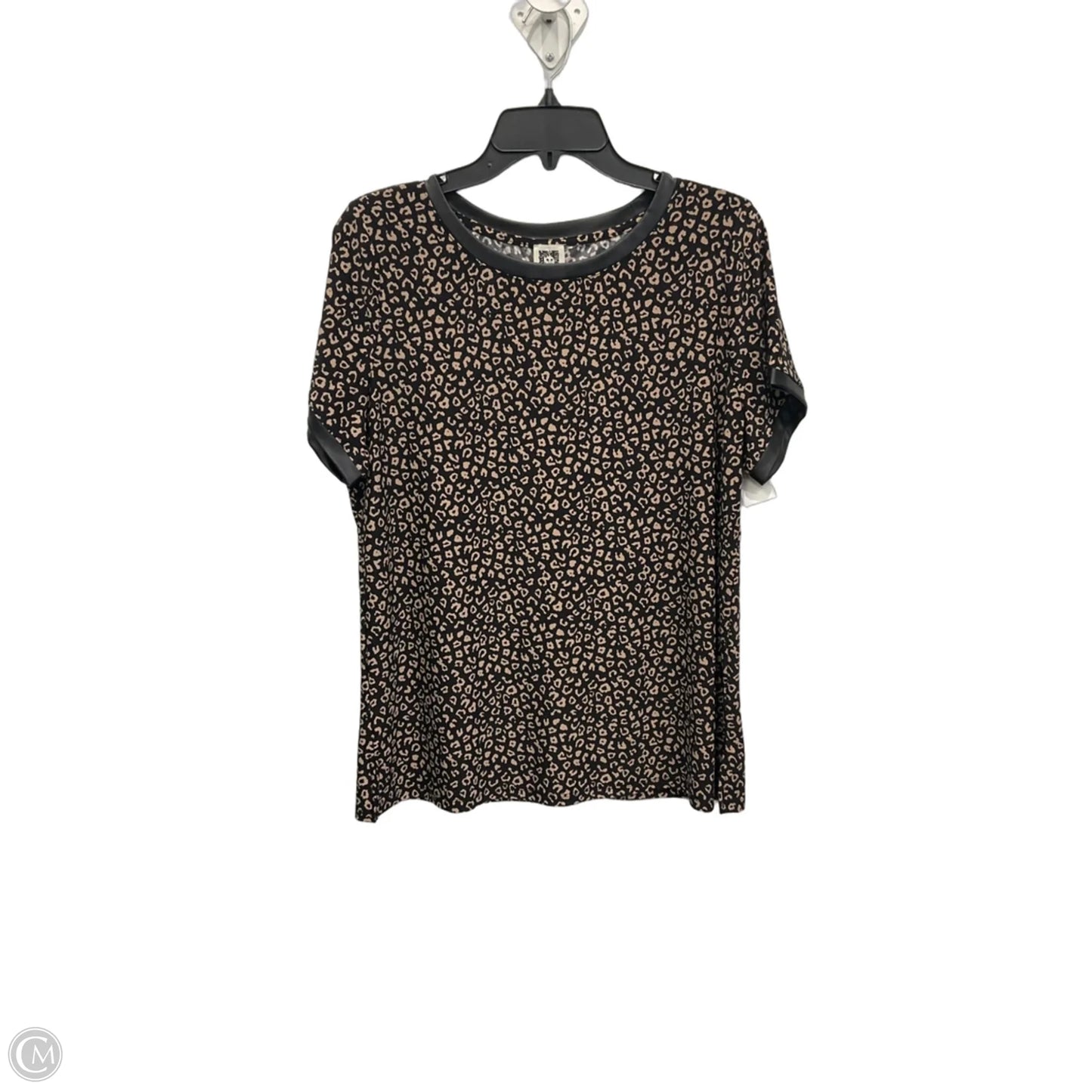 Top Short Sleeve By Anne Klein In Animal Print, Size: L
