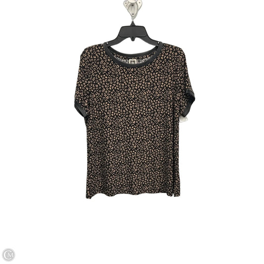 Top Short Sleeve By Anne Klein In Animal Print, Size: L
