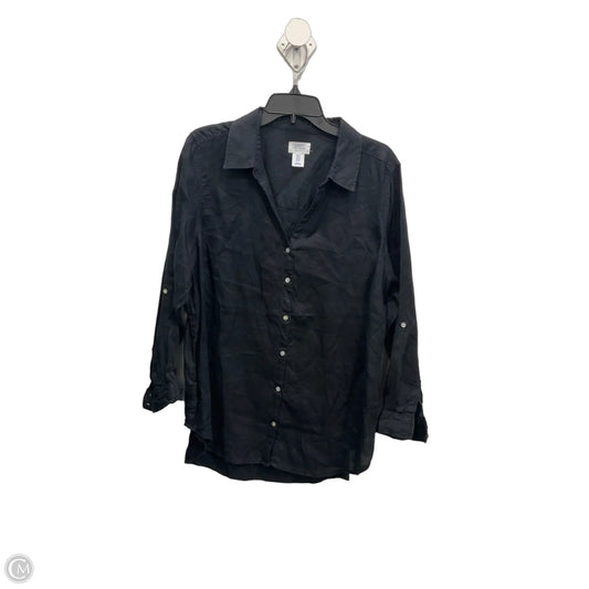 Blouse Long Sleeve By Sigrid Olsen In Black, Size: 1x