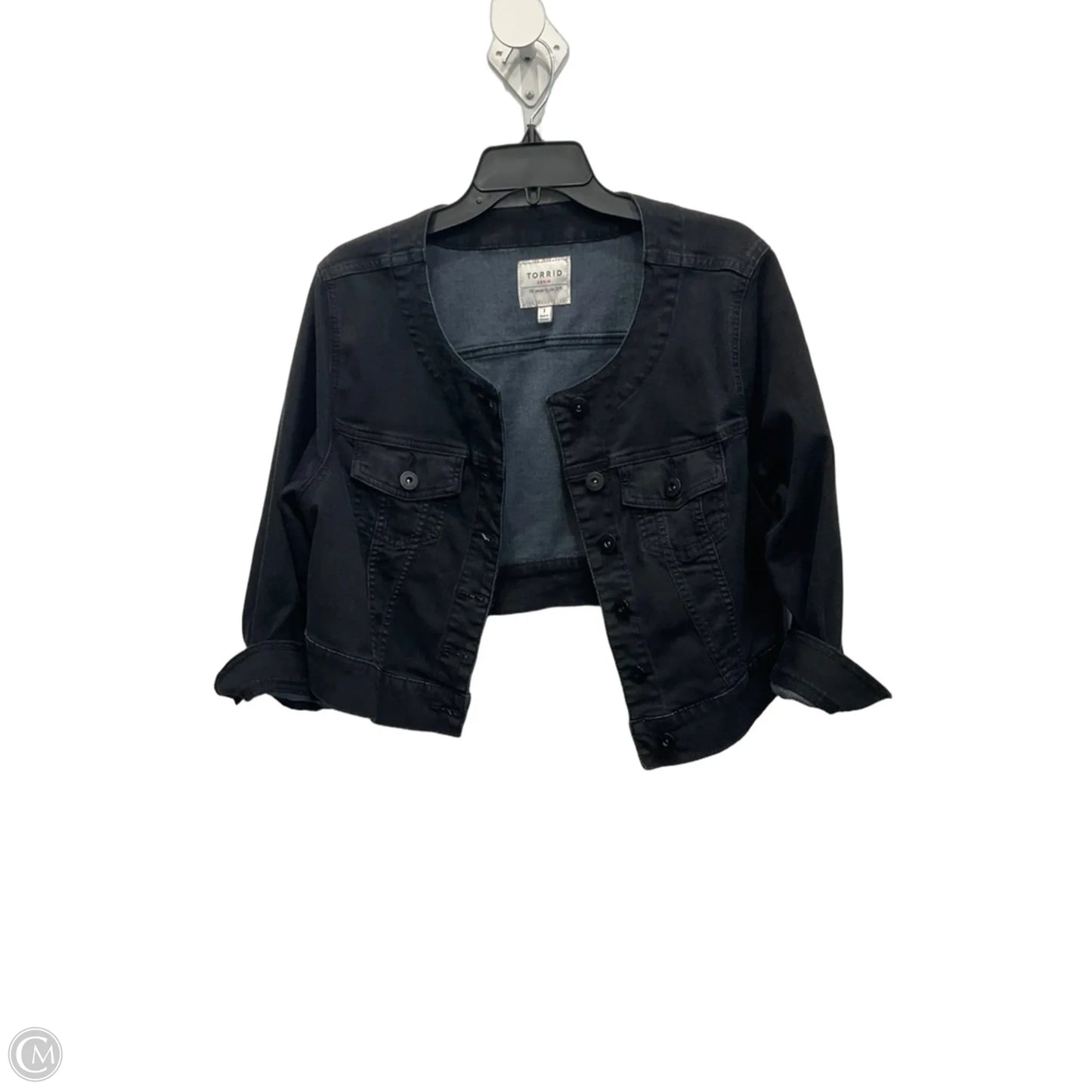 Jacket Denim By Torrid In Black Denim, Size: Xl