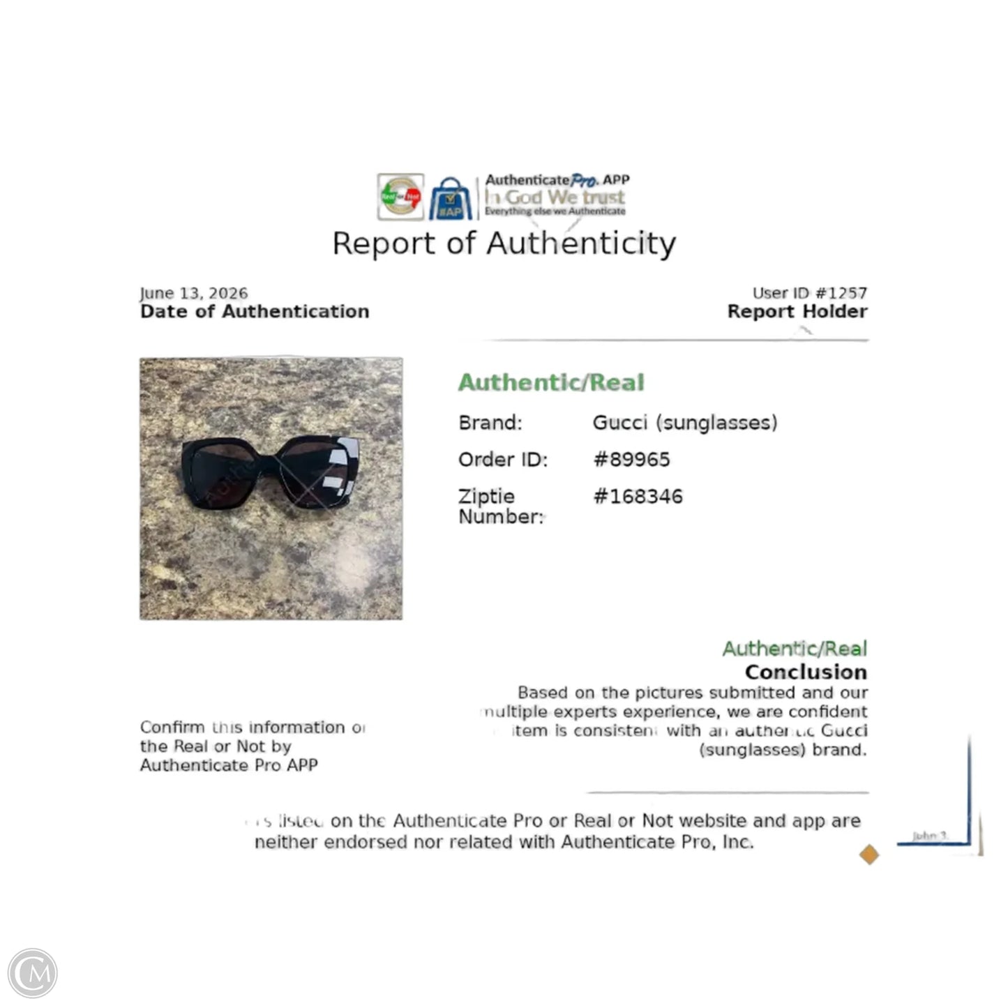 Sunglasses Luxury Designer By Gucci, Size: