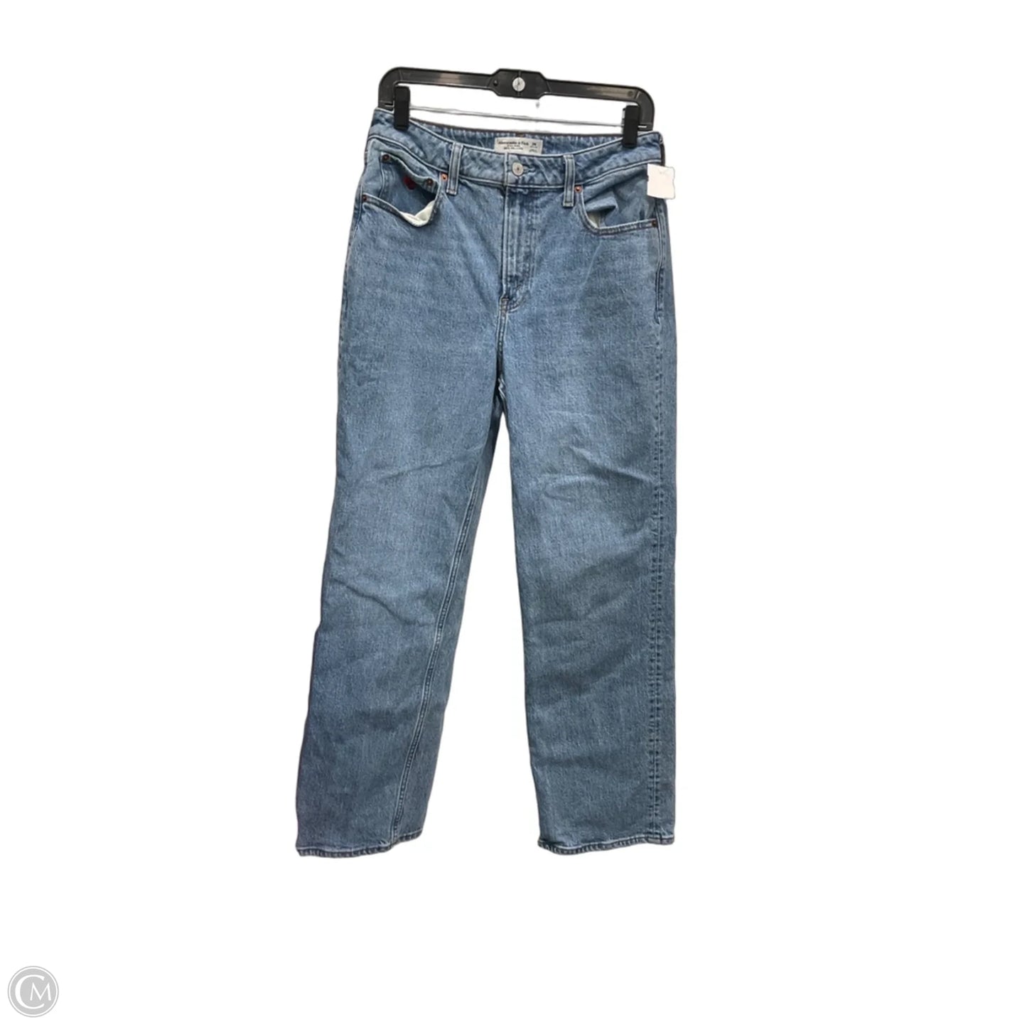 Jeans Straight By Abercrombie And Fitch In Blue Denim, Size: 8