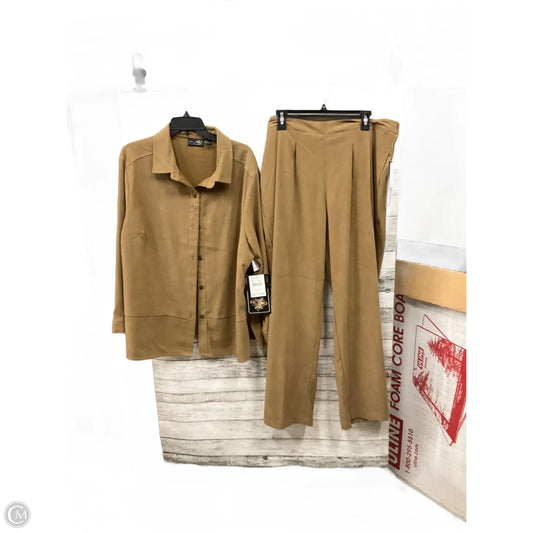 Pants Suit 2pc By Jane Ashley In Brown, Size: 1x