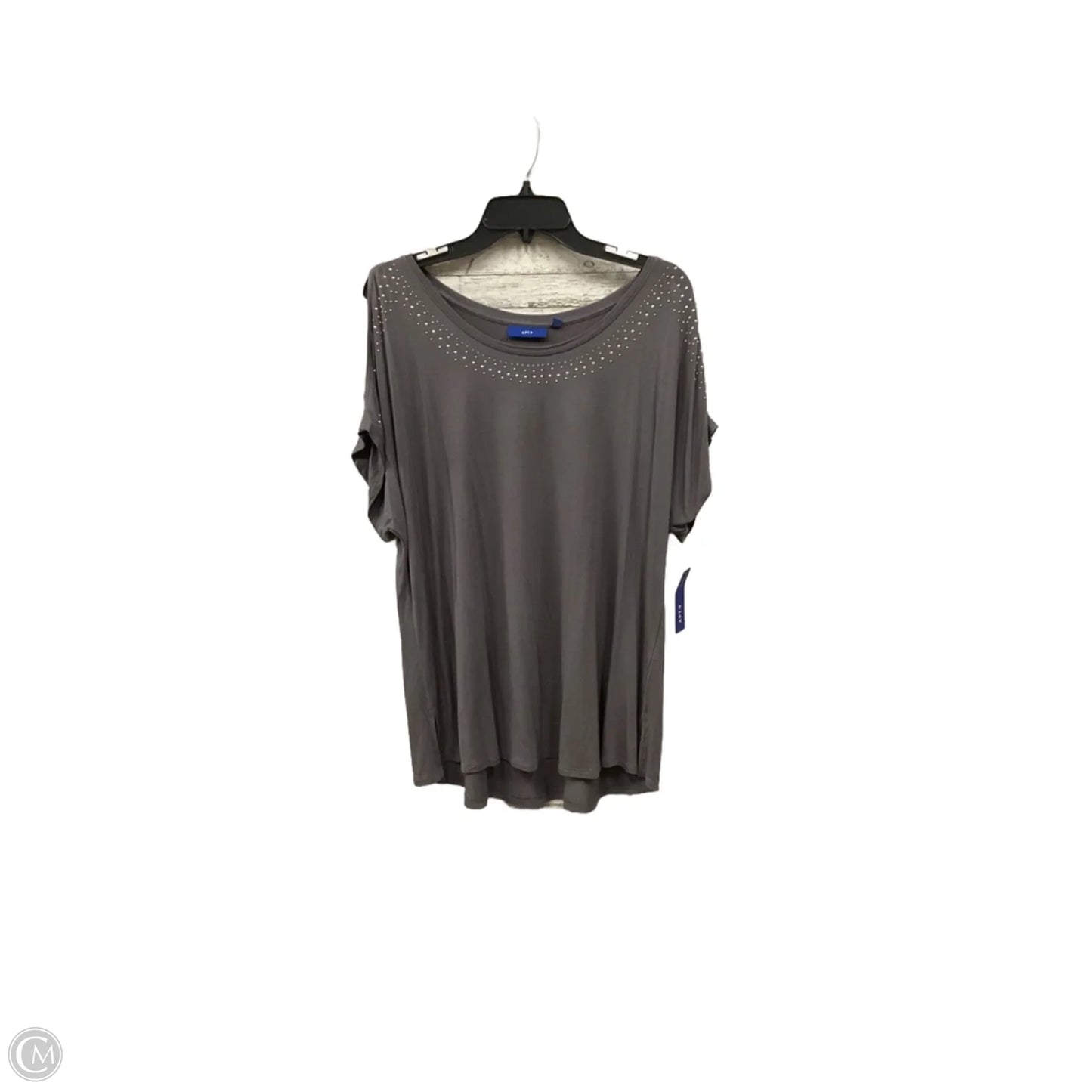 Top Short Sleeve By Apt 9 In Grey, Size: Xl