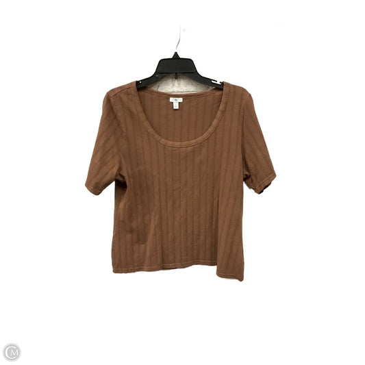 Top Short Sleeve Basic By Dip In Brown, Size: Xl