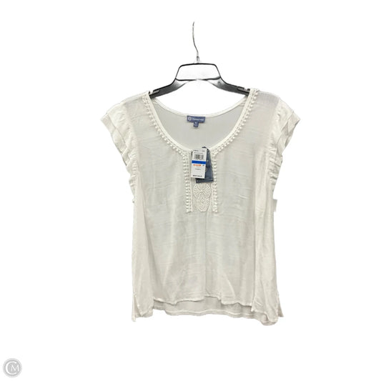 Top Short Sleeve By Democracy In White, Size: Xl