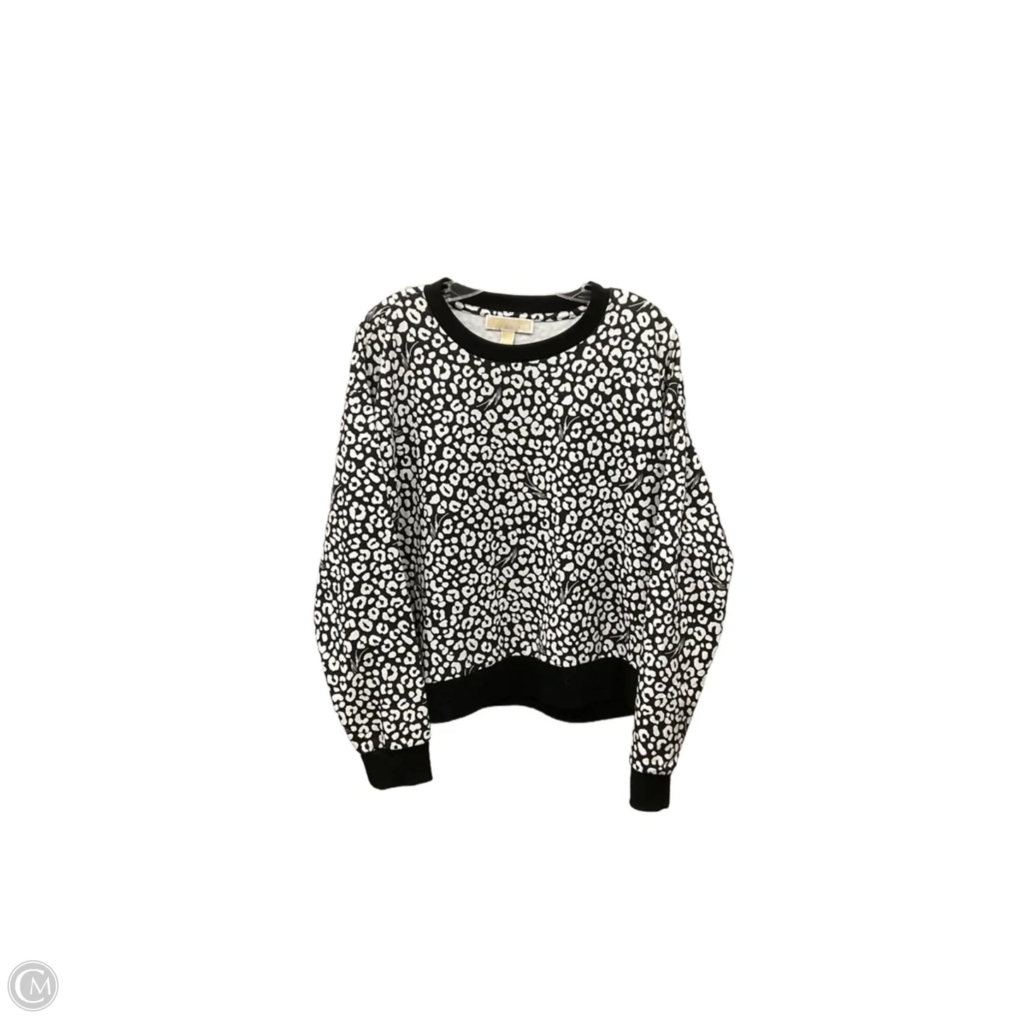 Top Long Sleeve By Michael By Michael Kors In Black & White, Size: L