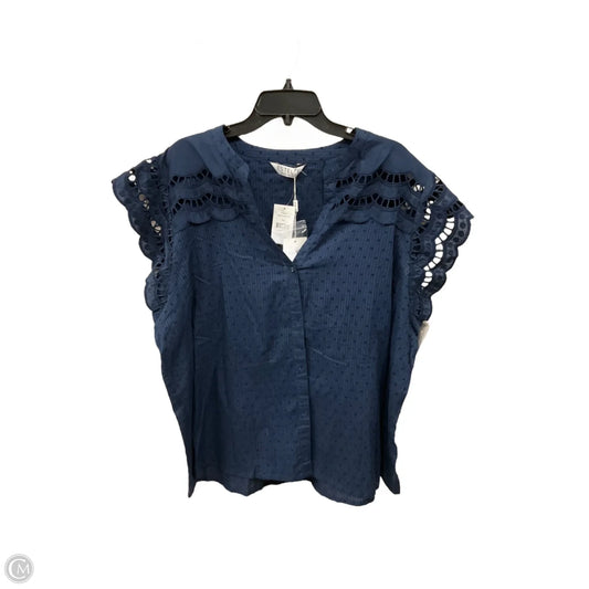 Top Short Sleeve By Estelle & Finn In Blue, Size: 3x