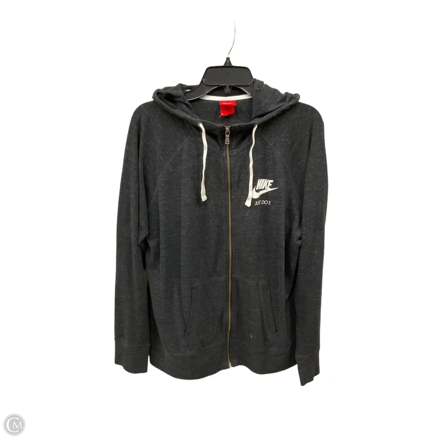 Athletic Jacket By Nike In Grey, Size: Xl