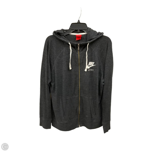 Athletic Jacket By Nike In Grey, Size: Xl