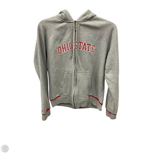 Athletic Jacket By Nike Apparel In Grey, Size: L