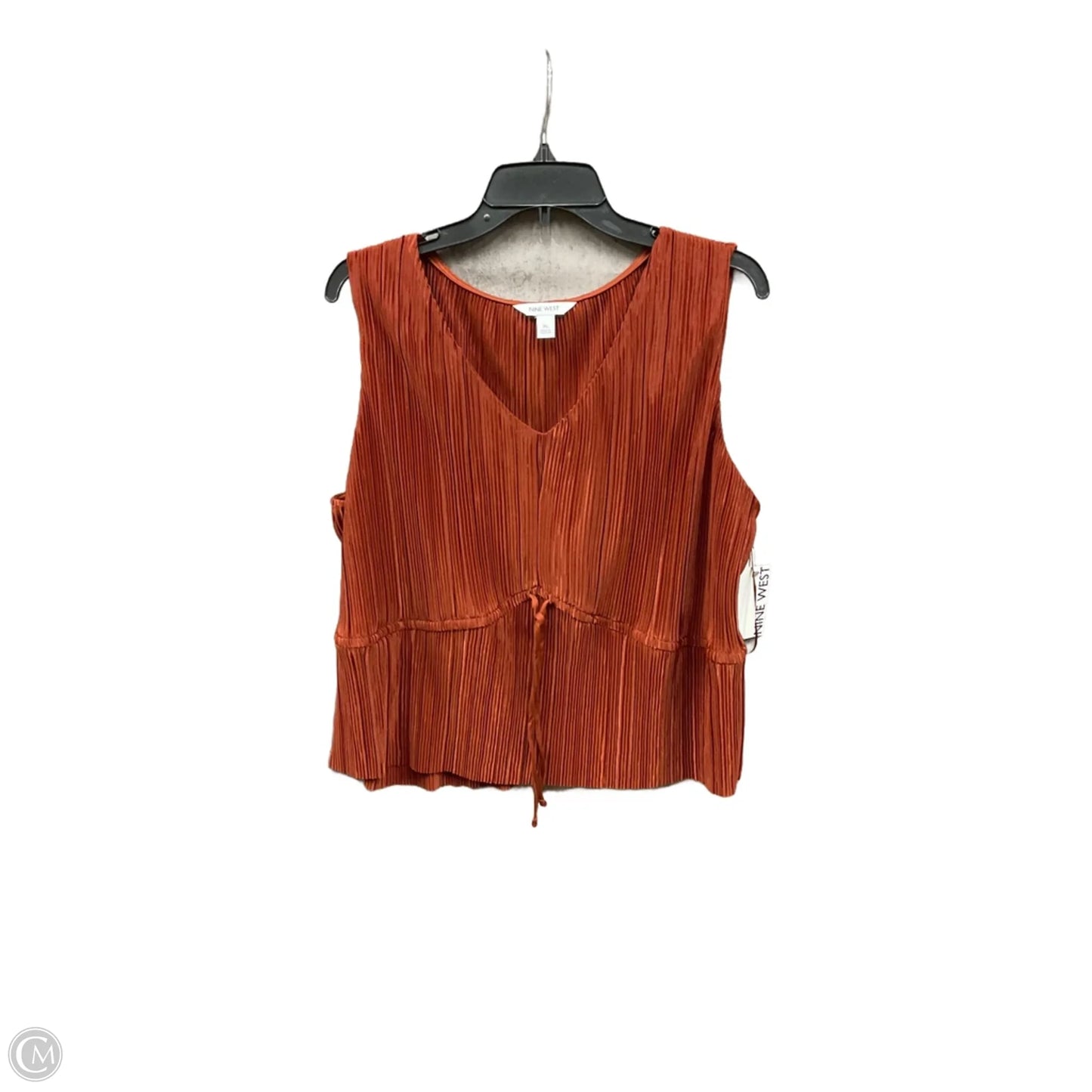 Top Sleeveless By Nine West In Orange, Size: Xl
