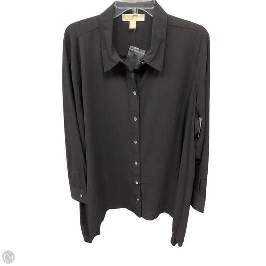Blouse Long Sleeve By Michael By Michael Kors In Black, Size: 2x