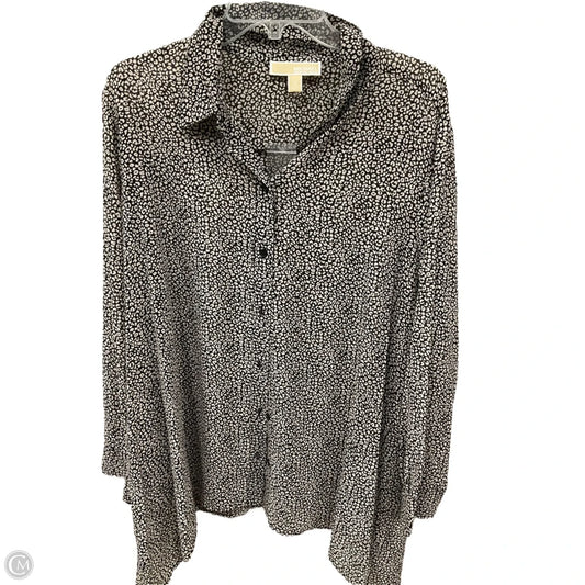Blouse Long Sleeve By Michael By Michael Kors In Animal Print, Size: 2x