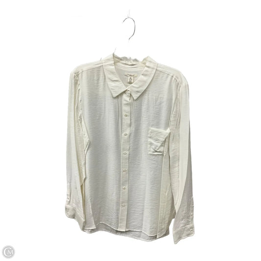 Blouse Long Sleeve By West Bound In Cream, Size: 2x