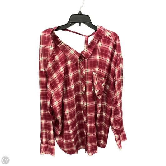 Blouse Long Sleeve By Clothes Mentor In Red, Size: Xxl