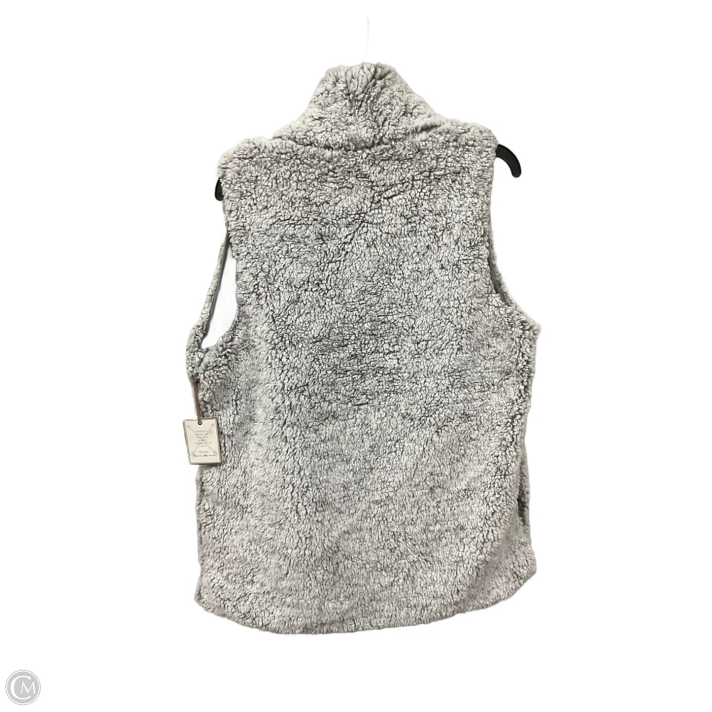 Vest Faux Fur & Sherpa By Clothes Mentor In Grey, Size: L