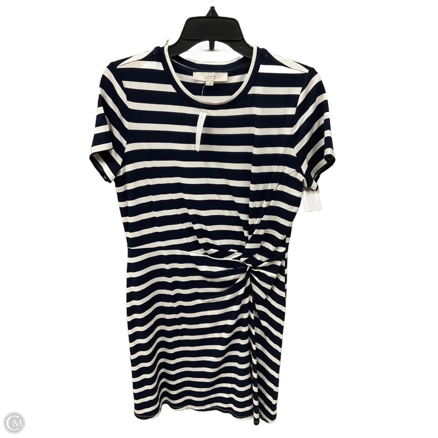 Dress Casual Midi By Loft In Striped Pattern, Size: M