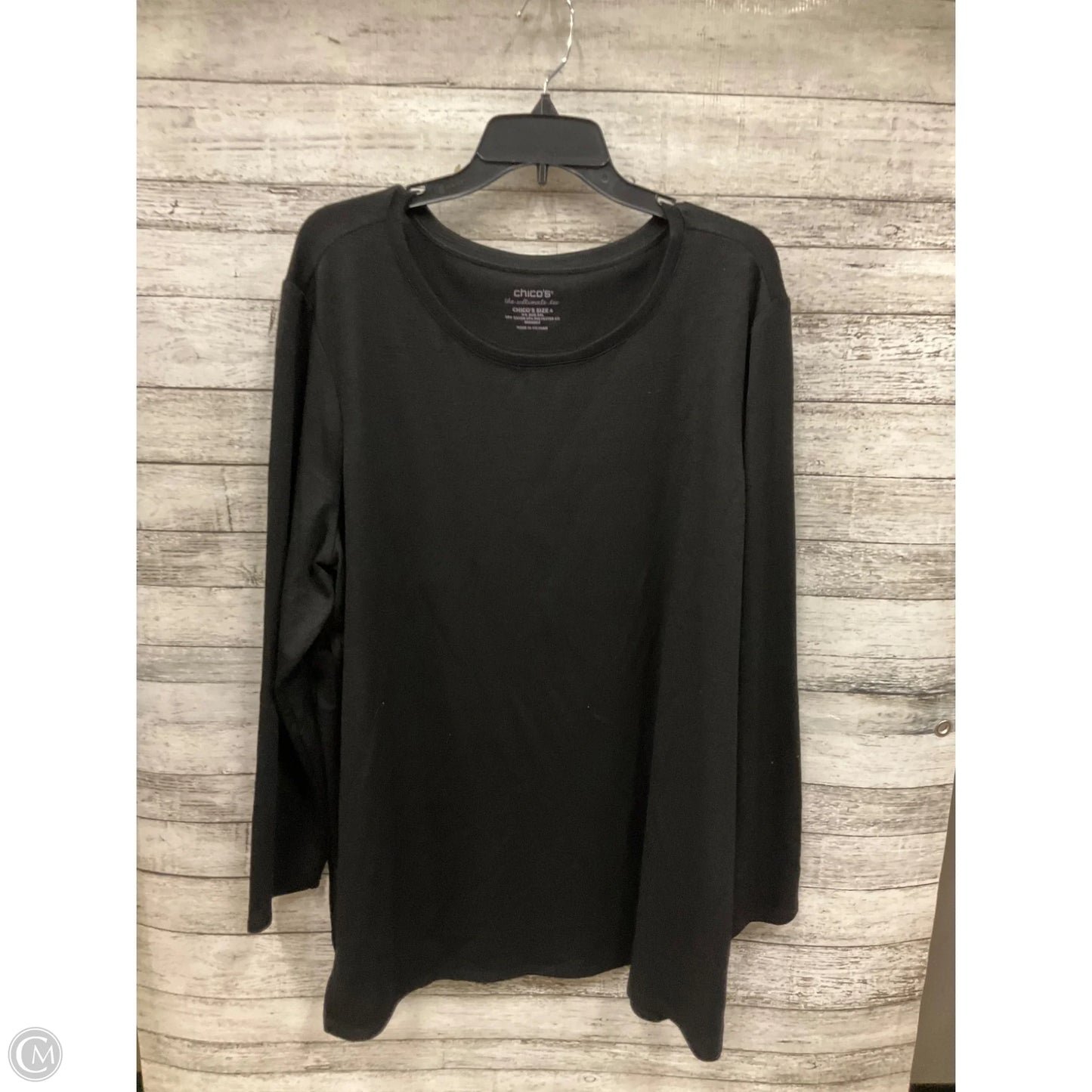 Top Long Sleeve Basic By Chicos In Black, Size: 4