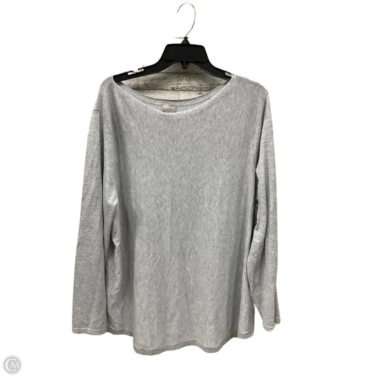 Top Long Sleeve By Chicos In Grey, Size: Xxl