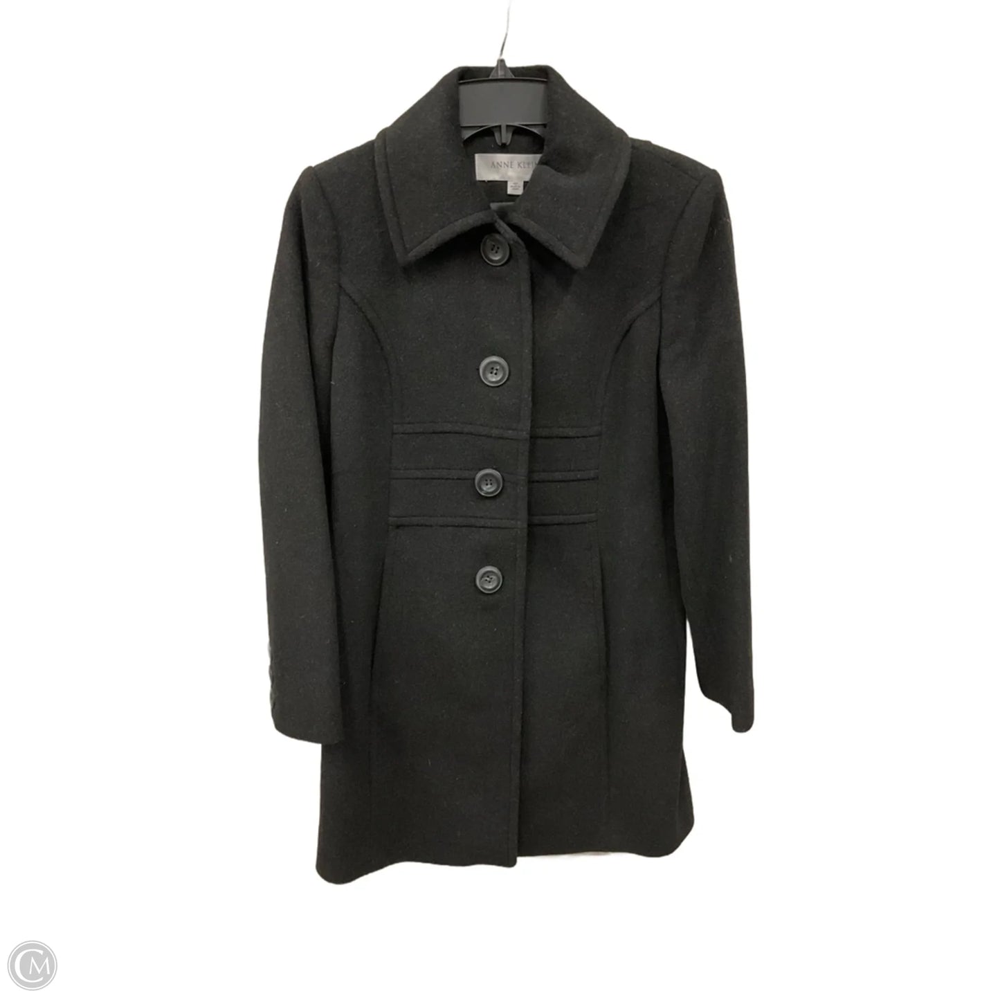 Coat Wool By Anne Klein In Black, Size: 4p