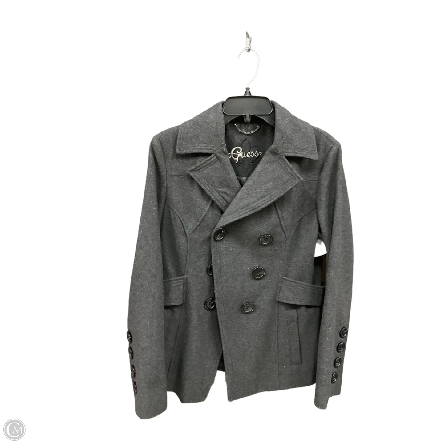Coat Wool By Guess In Grey, Size: L