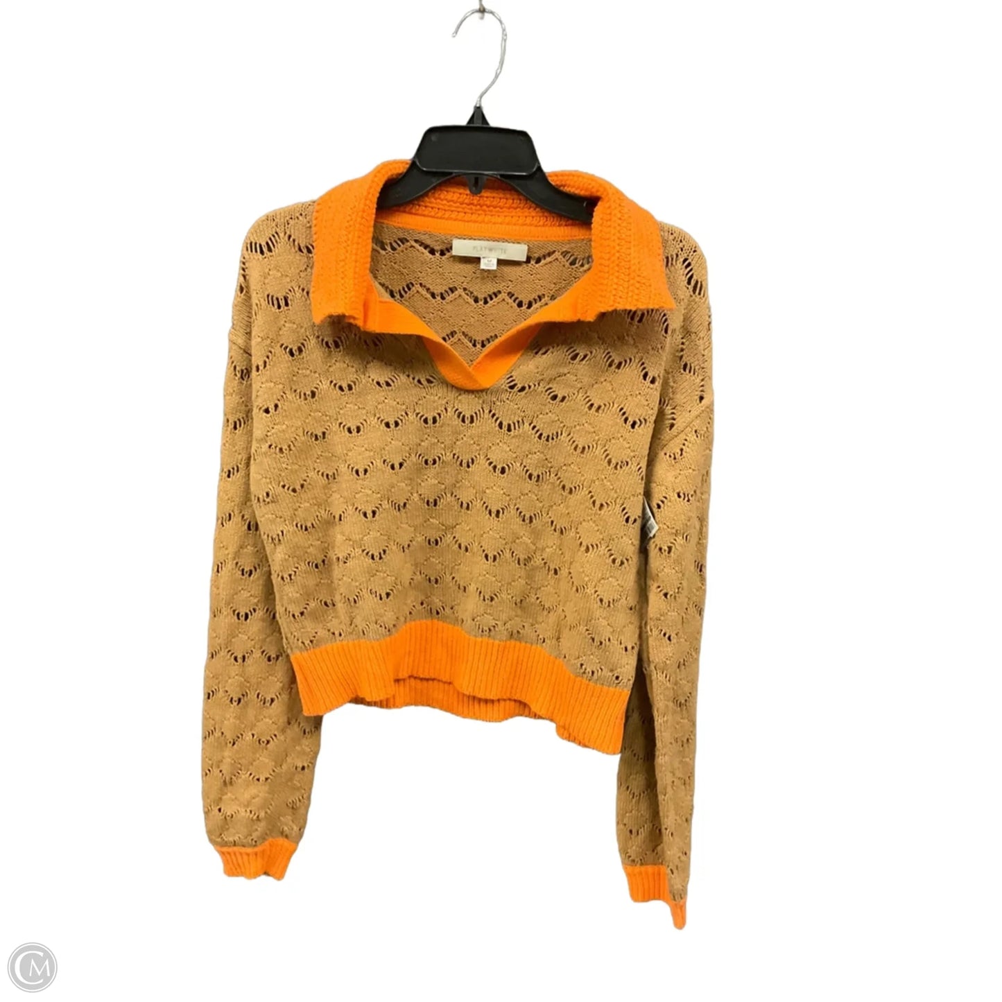 Sweater By Flat White In Brown & Orange, Size: M