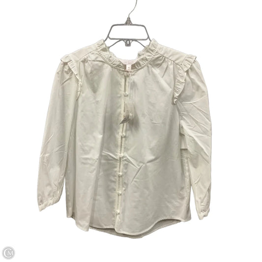 Blouse Long Sleeve By Lc Lauren Conrad In White, Size: M