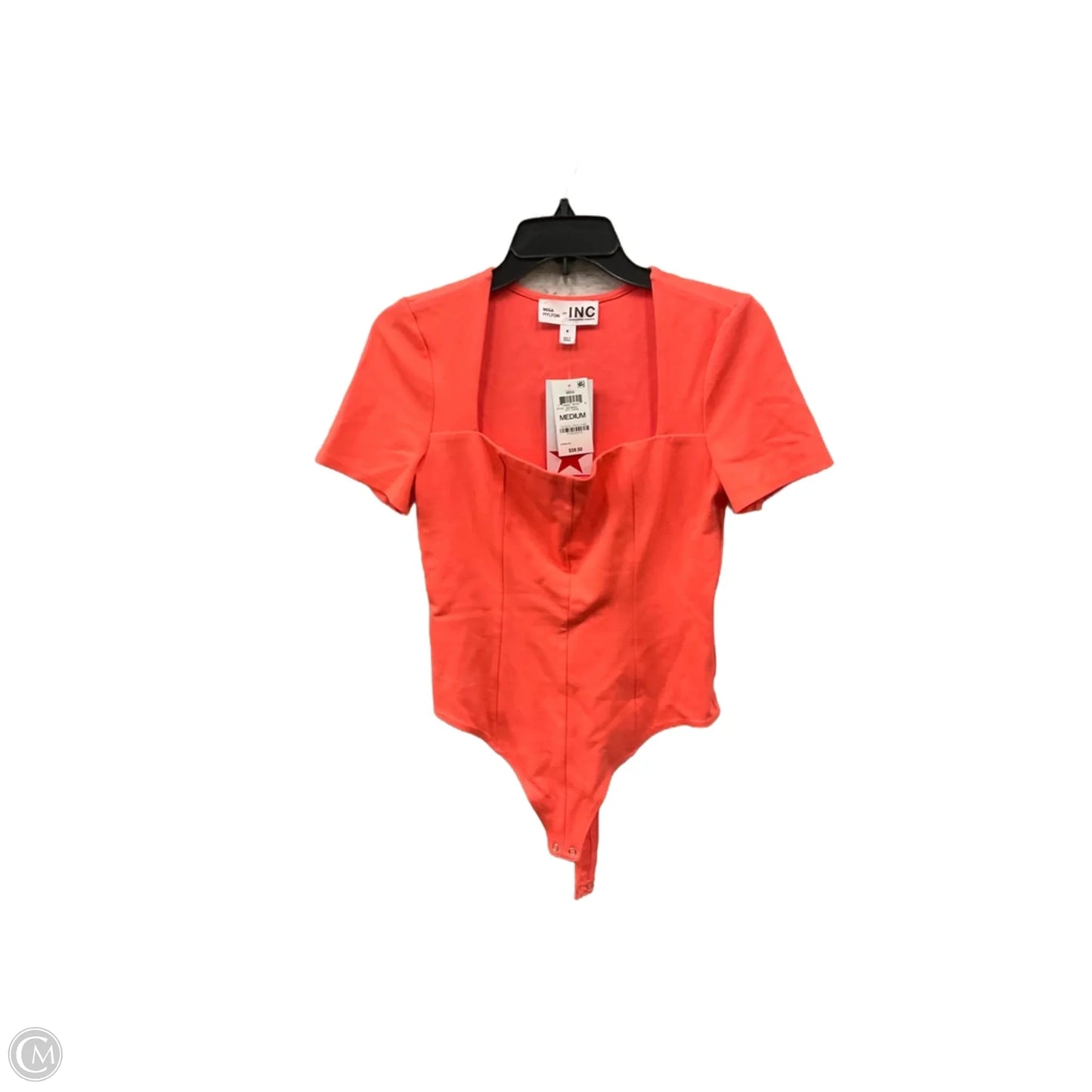 Top Short Sleeve By Inc In Orange, Size: M