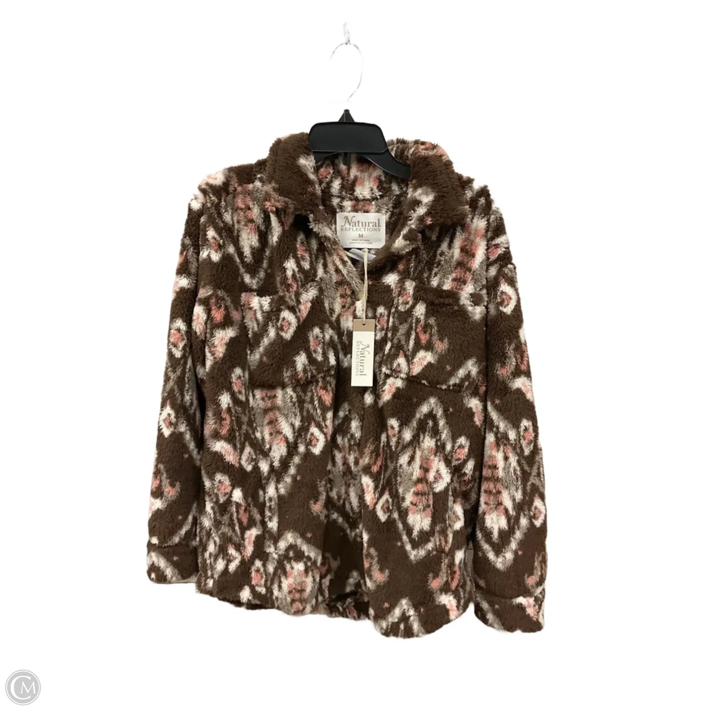 Jacket Fleece By Natural Reflections In Brown, Size: M