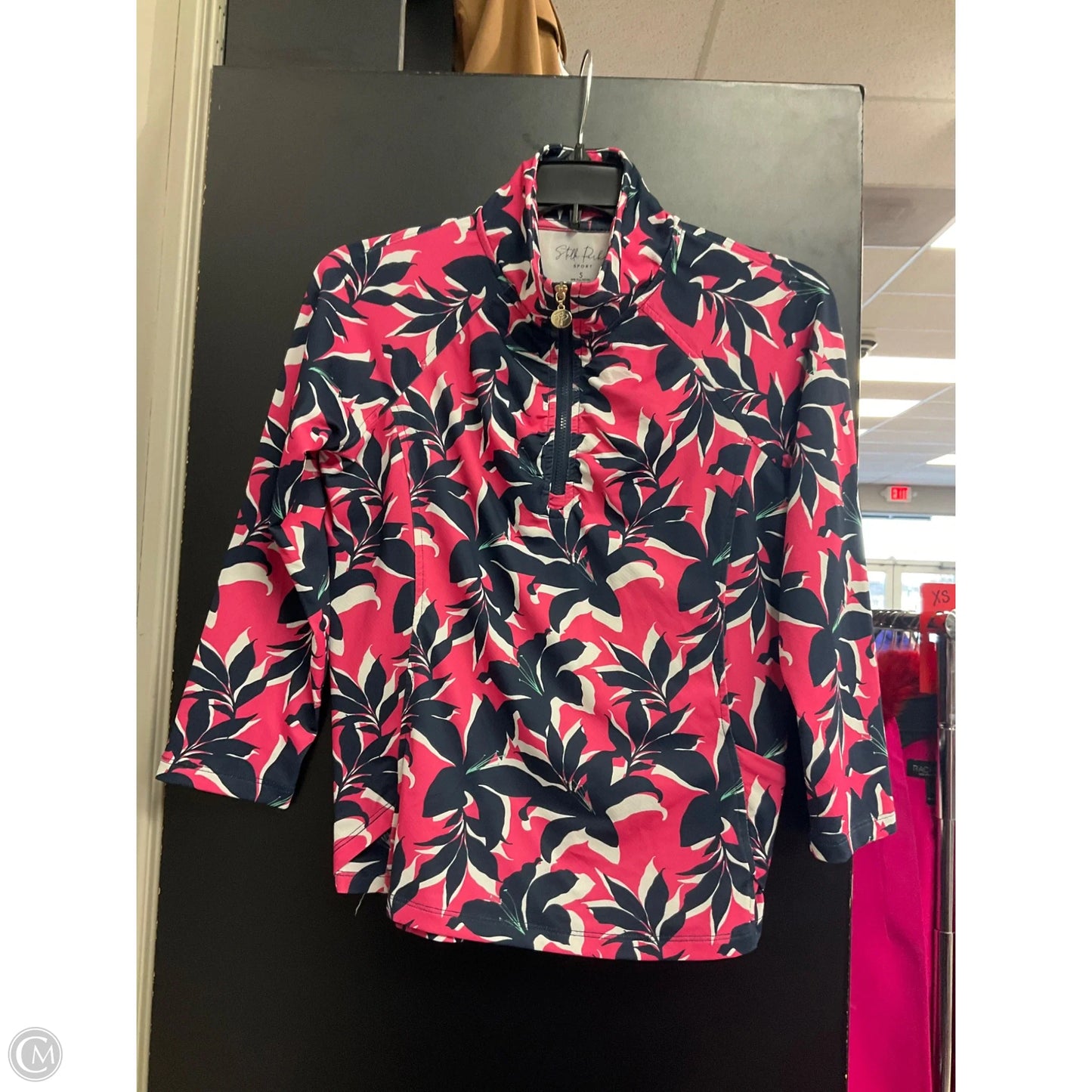 Athletic Top Long Sleeve Collar By Stella Parker In Pink, Size: S