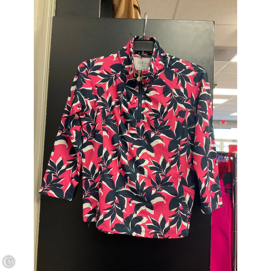 Athletic Top Long Sleeve Collar By Stella Parker In Pink, Size: S