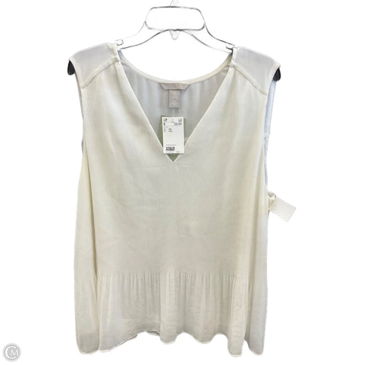 Top Sleeveless By H&m In Cream, Size: Xxl