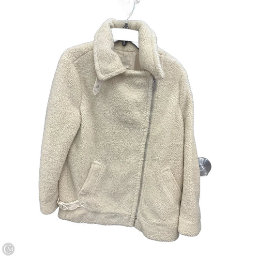 Coat Faux Fur & Sherpa By Loft In Cream, Size: M