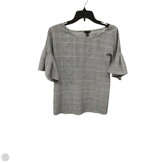 Top Short Sleeve By Ann Taylor In Black & White, Size: S