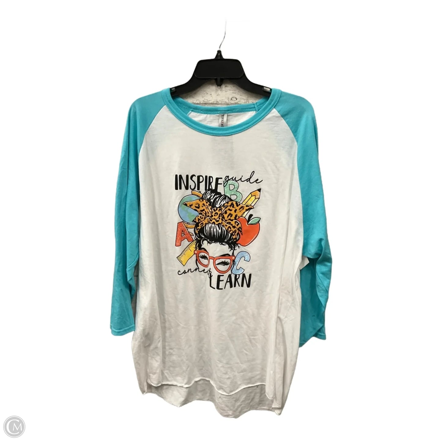 Top Long Sleeve Basic By Jerzees In White, Size: 3x