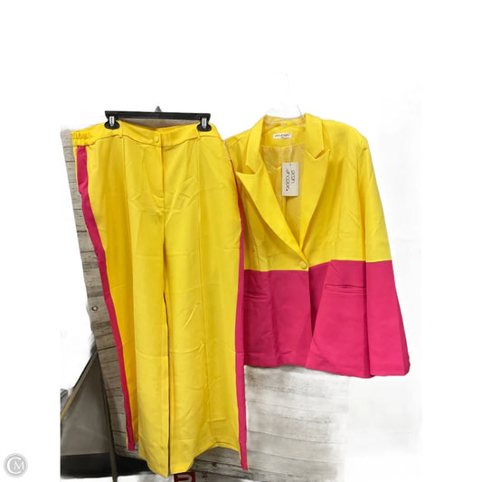 Pants Suit 2pc By Clothes Mentor In Yellow, Size: 3x