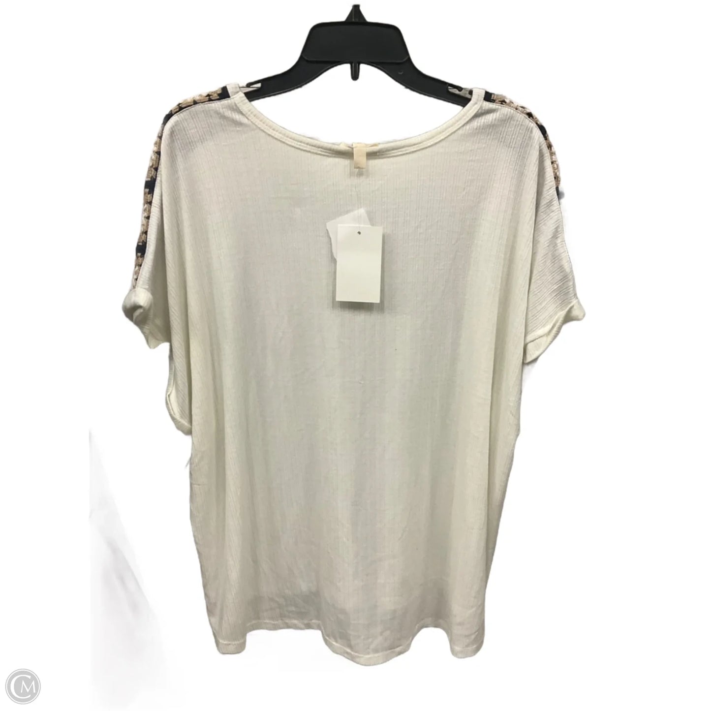 Top Short Sleeve By Como Blu In White, Size: 3x