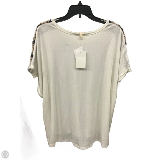 Top Short Sleeve By Como Blu In White, Size: 3x
