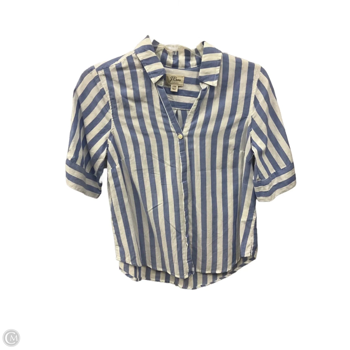 Blouse Short Sleeve By J. Crew In Striped Pattern, Size: Xxs