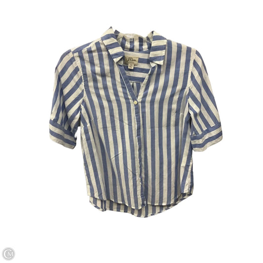 Blouse Short Sleeve By J. Crew In Striped Pattern, Size: Xxs