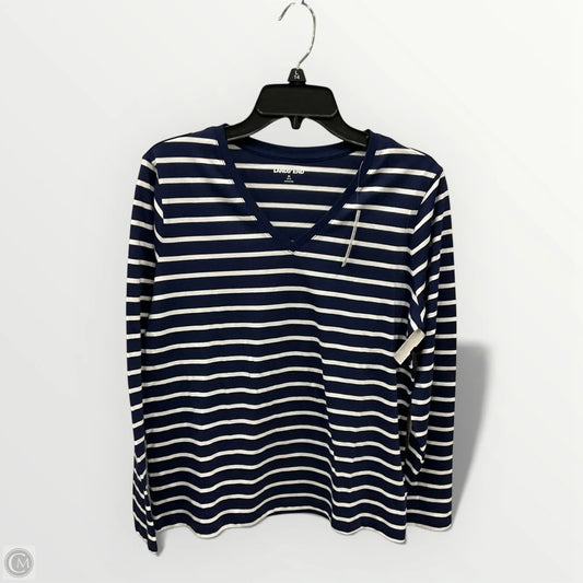 Top Long Sleeve Basic By Lands End In Striped Pattern, Size: M