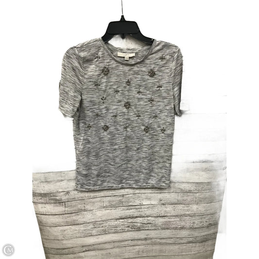 Top Short Sleeve By Loft In Grey, Size: S
