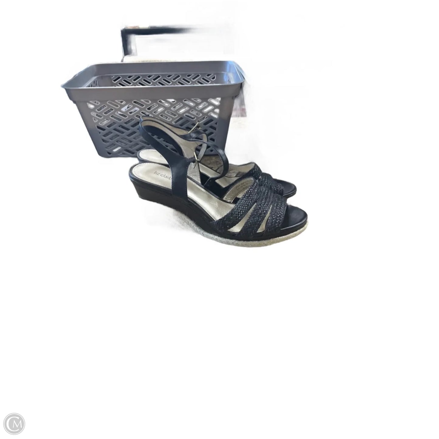 Sandals Heels Wedge By Liz Claiborne In Black, Size: 8.5