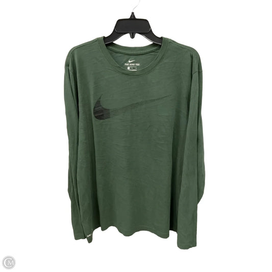 Top Long Sleeve By Nike Apparel In Green, Size: Xl