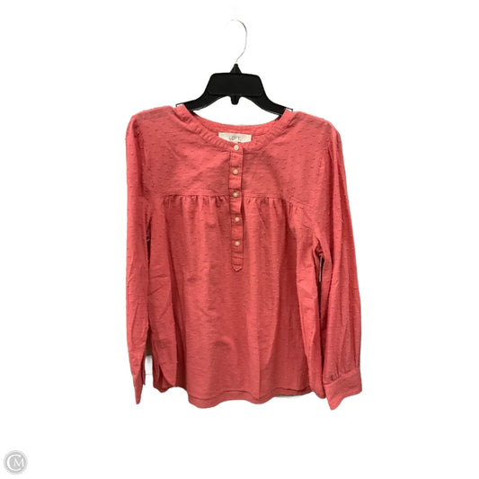 Top Long Sleeve By Loft In Pink, Size: Xl