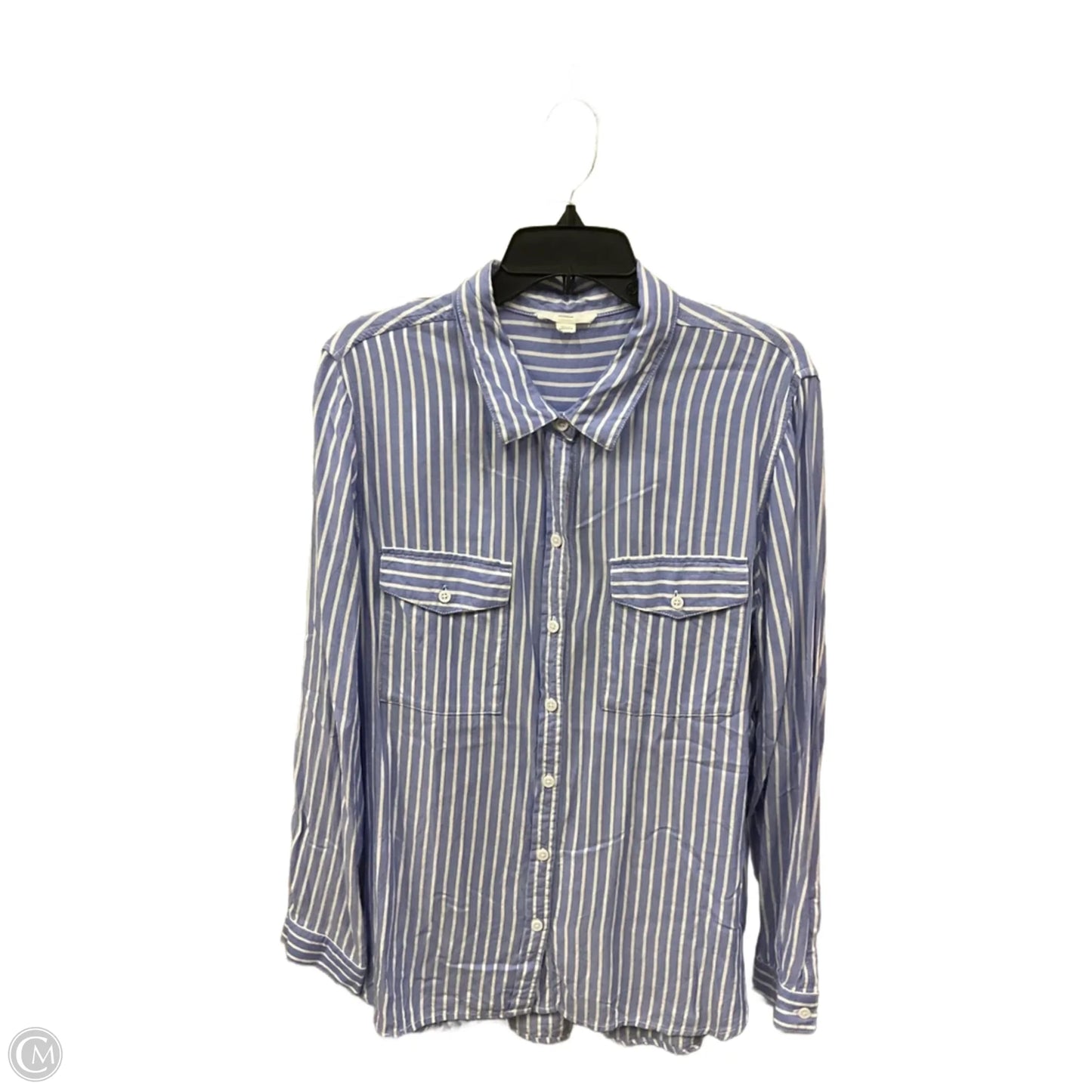 Blouse Long Sleeve By Beachlunchlounge In Blue, Size: Xl