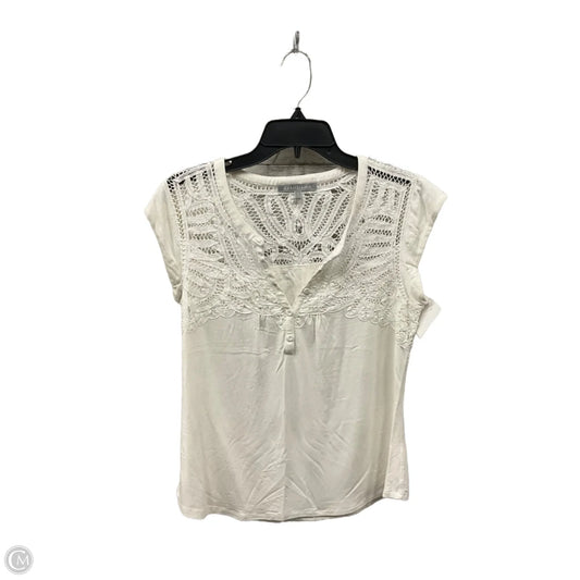 Top Short Sleeve By Daniel Rainn In White, Size: Mp