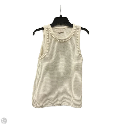 Top Sleeveless By Loft In White, Size: M